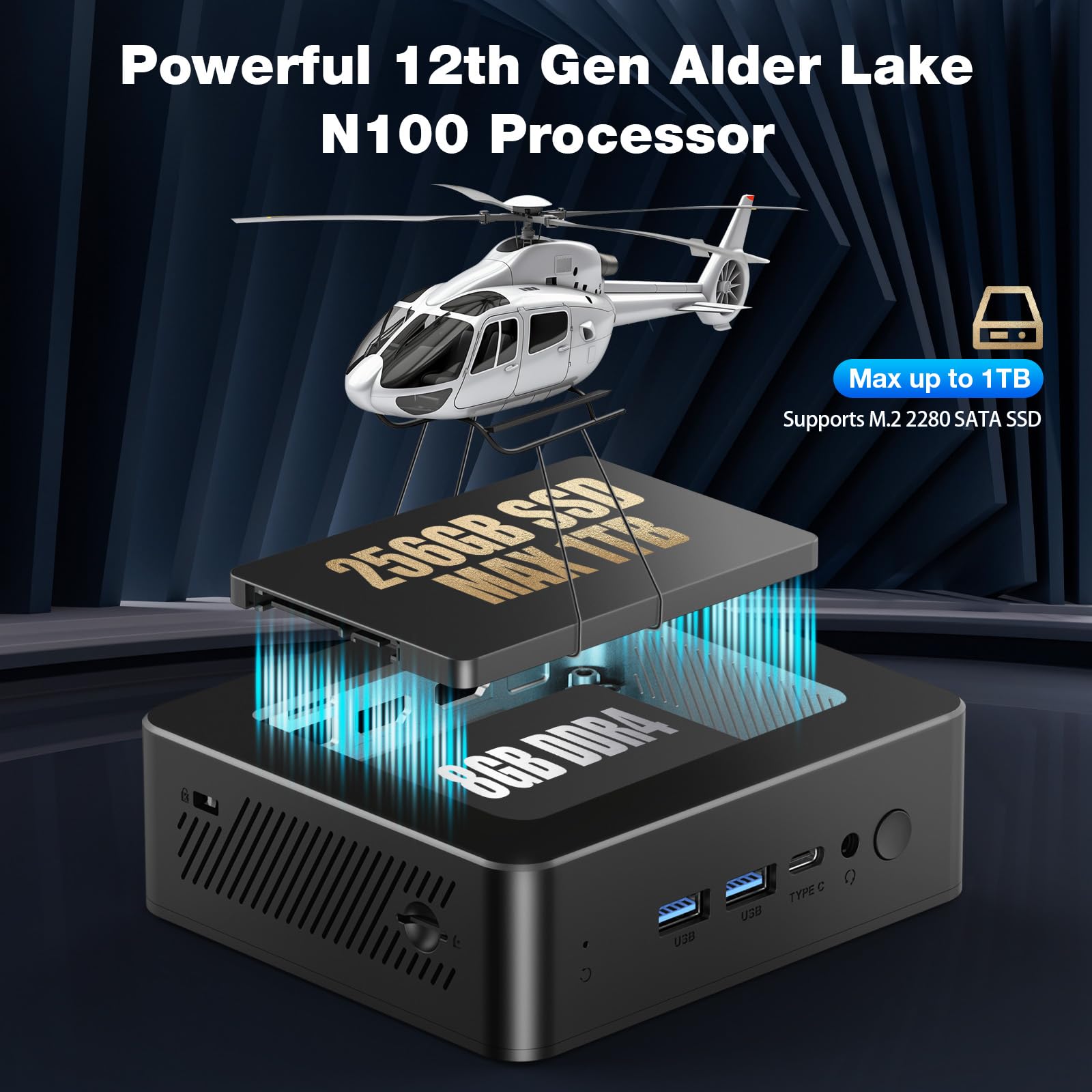 Amazon.com: Mini PC with Alder Lake N100 CPU (up to 3.4GHz), Mini